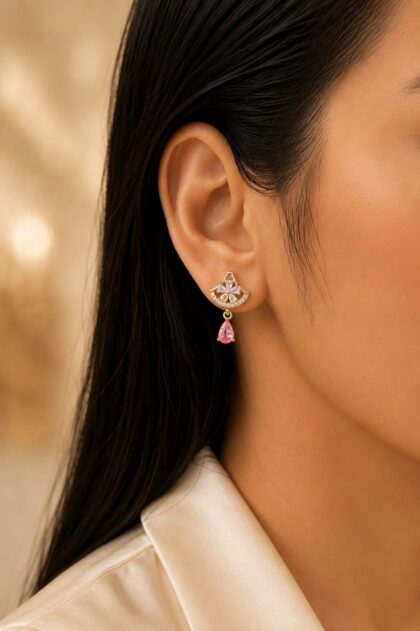 Multi Coloured Floral Stud Earrings