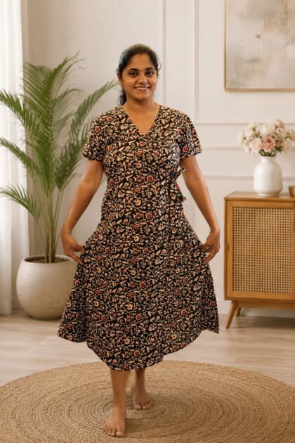 Wrap Pattern Nighties Black