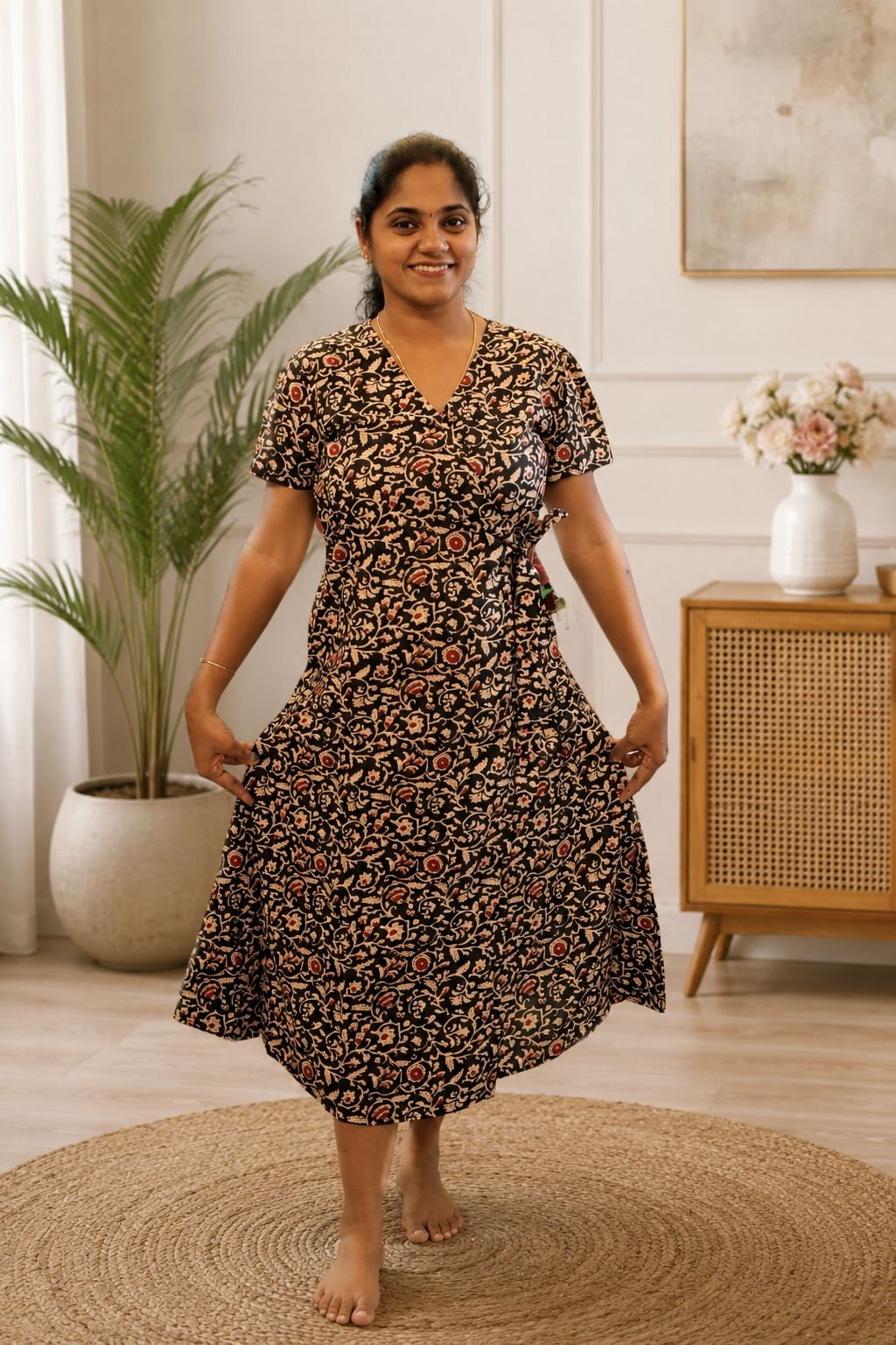 Wrap Pattern Nighties Black
