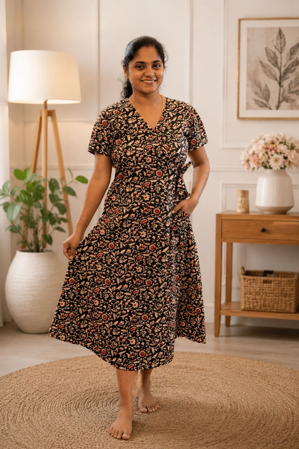 Wrap Pattern Nighties Black - Image 2