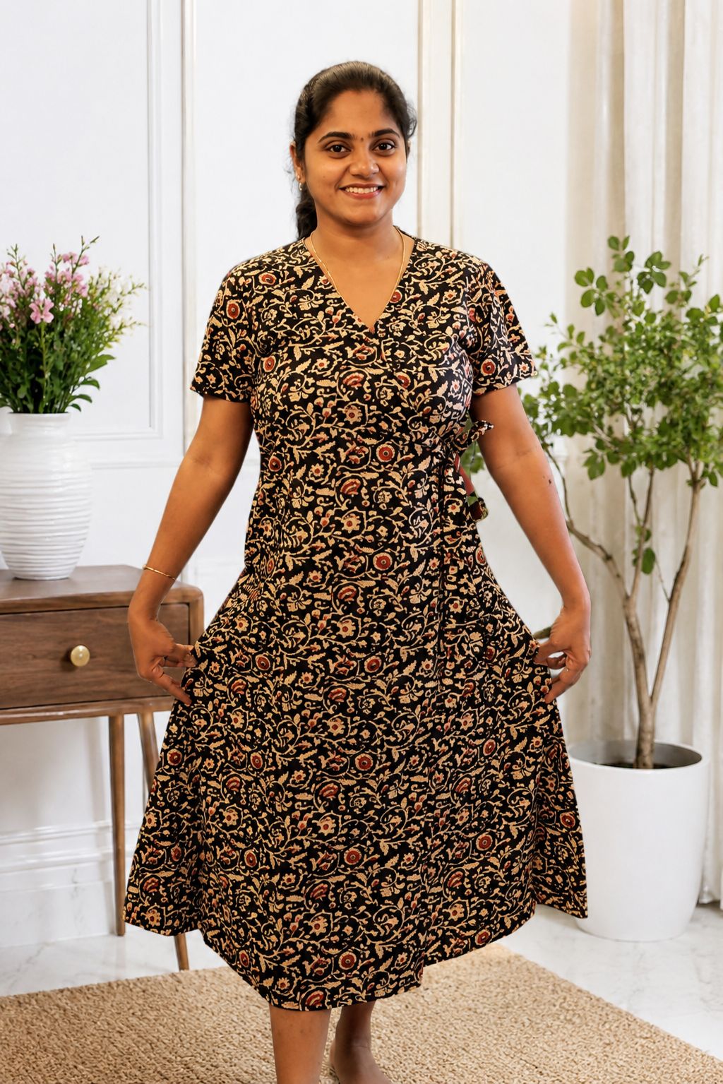 Wrap Pattern Nighties Black - Image 3