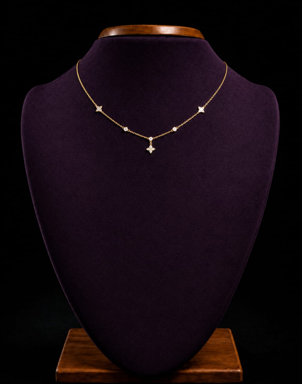 White Stone Floral Pendent - Image 2