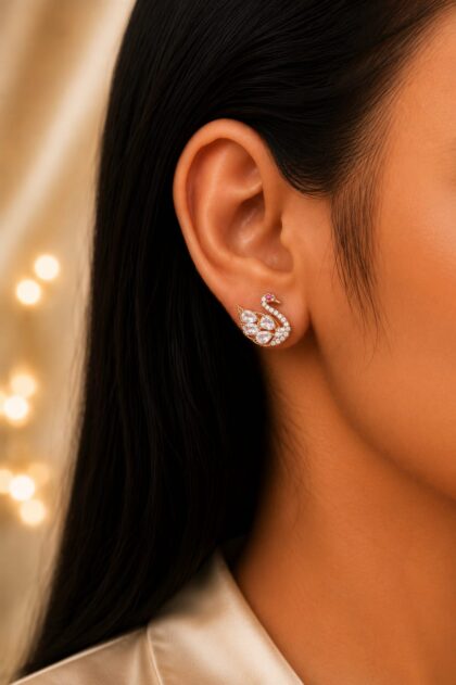 Swan Stud Earrings