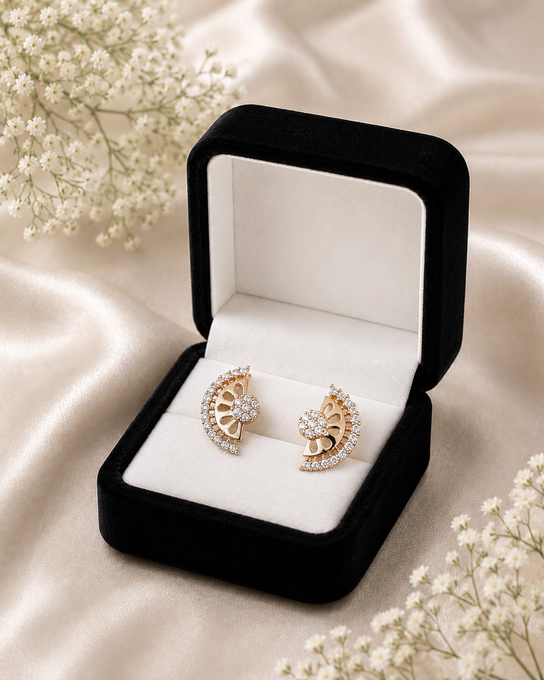 Half Moon Stud Earrings - Image 3