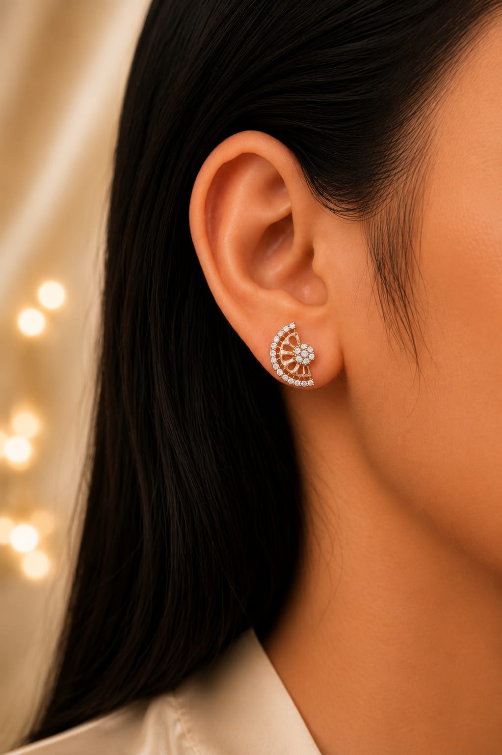 Half Moon Stud Earrings
