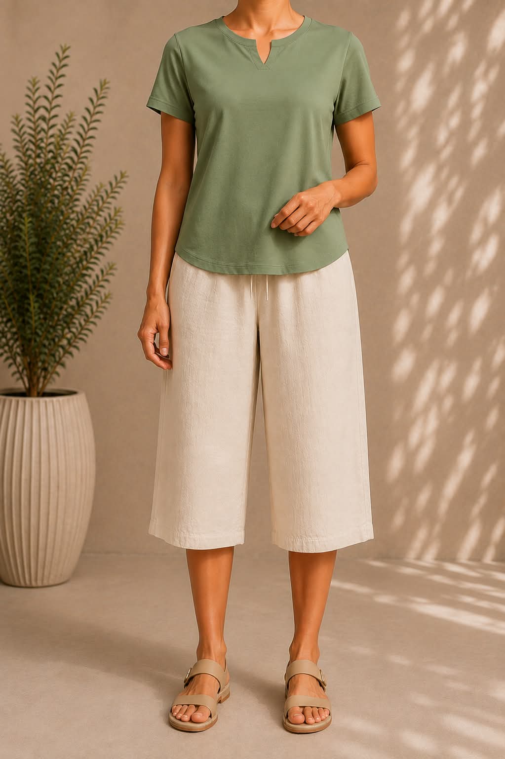 Cotton Capri Pants Sandle - Image 3