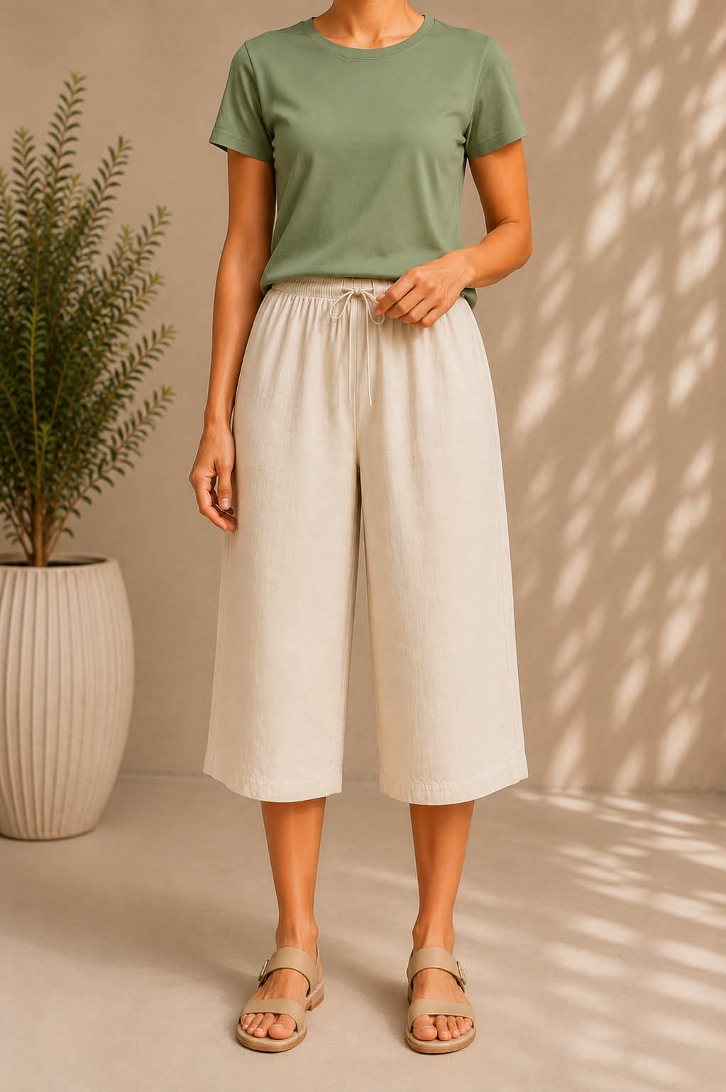 Cotton Capri Pants Sandle - Image 2