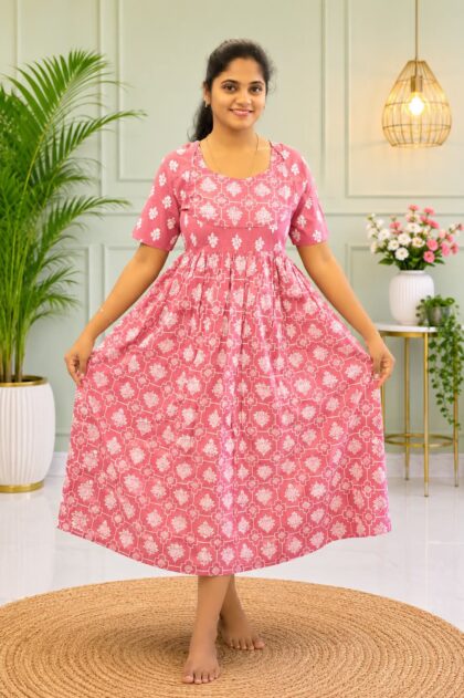 Anarkali Frocks Onion Pink