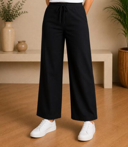 New Kaadi Strechable Pants Black