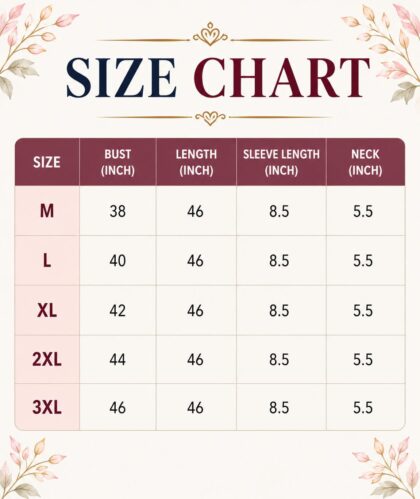 Anarkali Frocks Size Chart