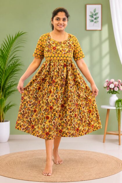 Anarkali Frocks Mustard Yellow