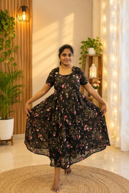 New Georgette Frocks Black